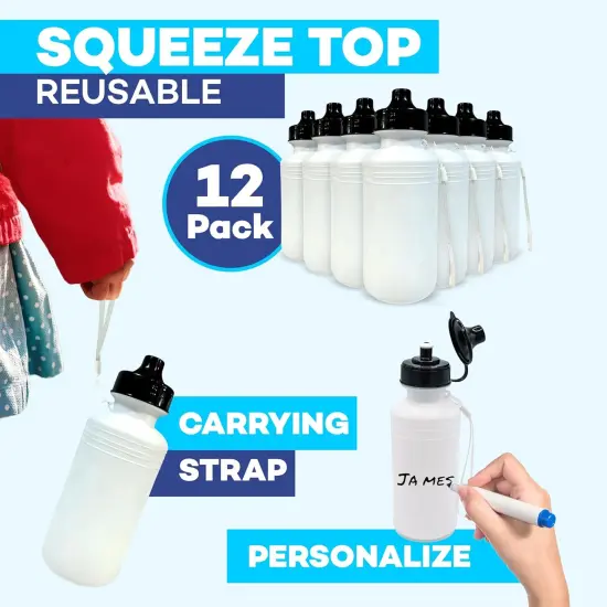 4E's Novelty Bulk Water Bottles 12-Pack 18oz &ndash; BPA-Free, Reusable Plastic Water Bottle for Kids & Adults {6}