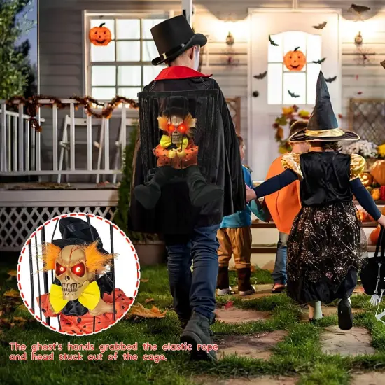 Hanging Ghost Skull Animated Skull Halloween Decorations {2}