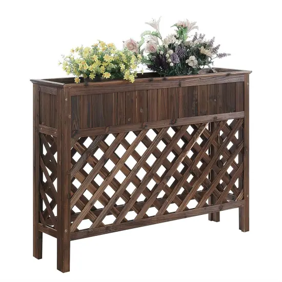 Raised Cedar Patio Planter 48" with Drainage Hole for Outdoors {1}