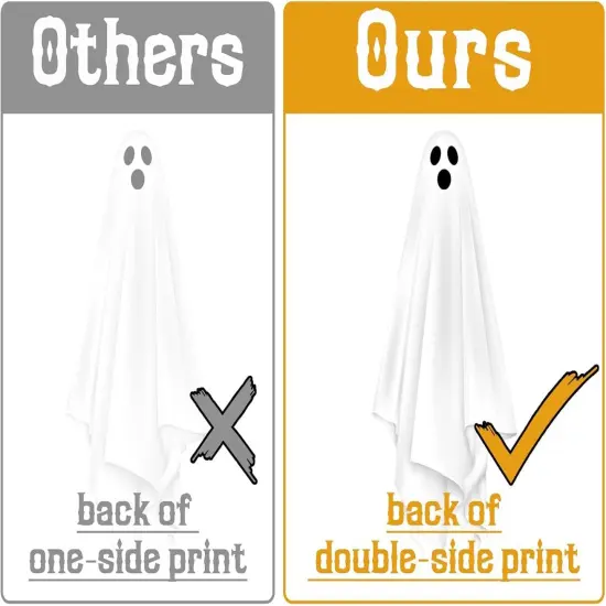 3 Sheets Large White Ghosts Halloween Window Decals {3}