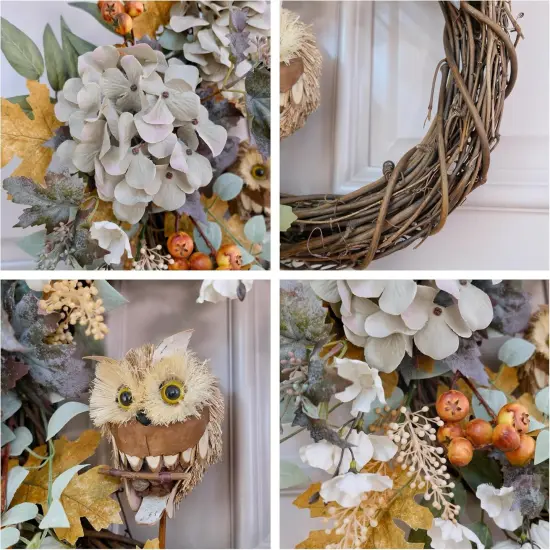 24" Fall Wreath for Front Door Original Design Autumn Wreath Decoration {5}