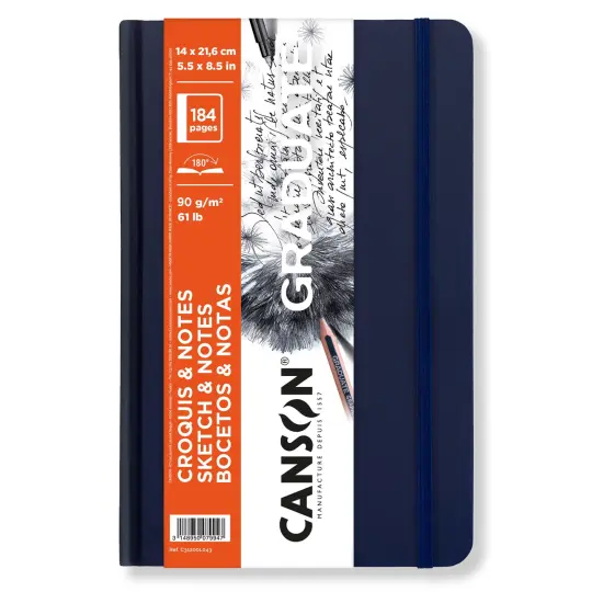 Canson Graduate Sketch & Notes Hardcover Book Blue 5.5"x8.5"-92 sheets {1}