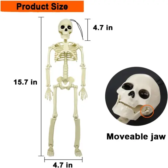 5Pcs Hanging Skeleton Halloween Decorations - 16 Inches {2}