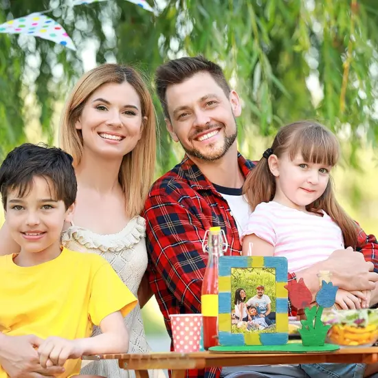 4 Pack Wooden Flower Photo Frame Kits Flower DIY {4}