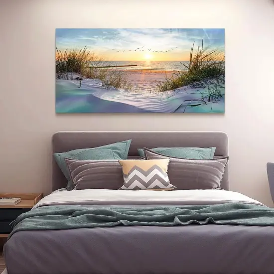 Summer Wall Decor For Living Room Wall Decor For Bedroom Blue Sea Beach Scenery {2}
