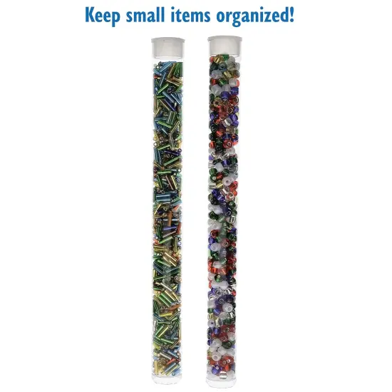 The Beadsmith Clear Plastic Tubes - 6-Inch-Long Round Tubes, 9/16 Inches in diameter - Flat Caps - Use for Beads, Bath Salts, Wedding & Party Favors, Home or Office Storage - Bag of 20 {4}