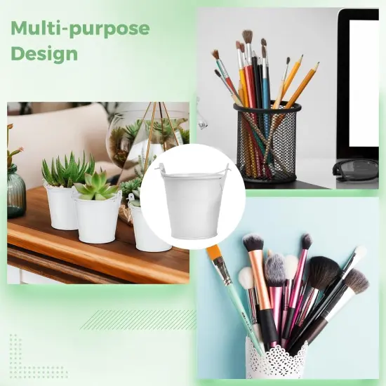 16 Pcs White Mini Buckets {5}