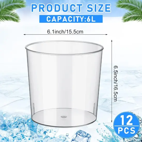12 Pcs Plastic Ice Bucket - 6L Large {2}
