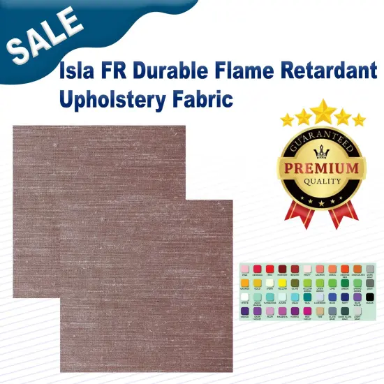Isla FR Durable Flame Retardant Upholstery Fabric Carmel {2}