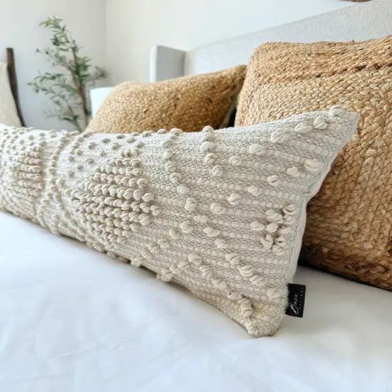 Boho Oversized Textured Lumbar Pillow Cover 12x40 &ndash; Stylish & Comfortable Accent {4}