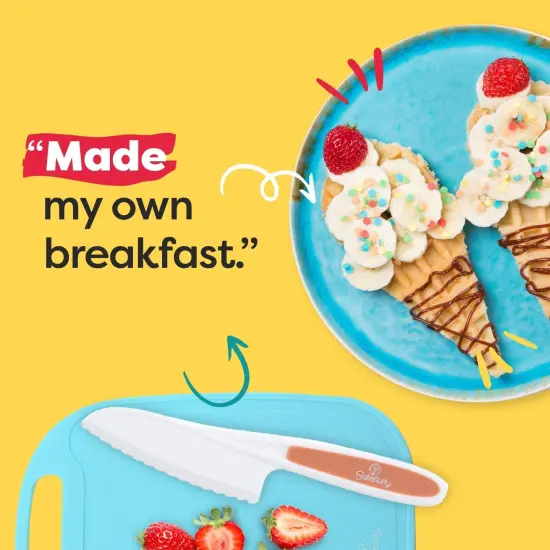 Baketivity Kids Cooking Set Real Utensils With Kitchen Tool Guide - Complete Junior Cooking Set Gift For Girls Or Boys With Mixing Bowls, Cutting Board, Knife, Apron - Kids Baking Set For Real Cooking {3}