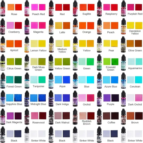 LET'S RESIN 48pcs Concentrated Alcohol Ink Set, Vibrant Colors Alcohol-Based Resin Ink for Epoxy Resin, Alcohol Paint Dye for Resin Art, Tumblers, Epoxy Resin (Each 0.35oz) {2}