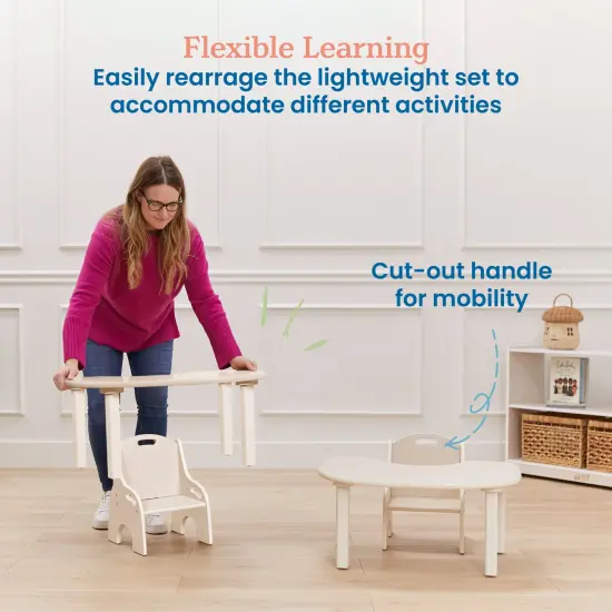 Little Learner Table and Chair Set, Kids Furniture White Wash {5}