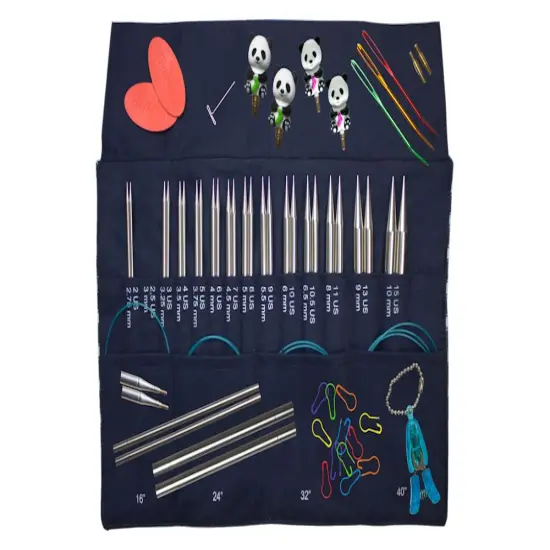 HiyaHiya Limited Edition 5" SHARP Interchangeable Set in a Della Q Case - Sizes US 2 - 15 Stripe {2}