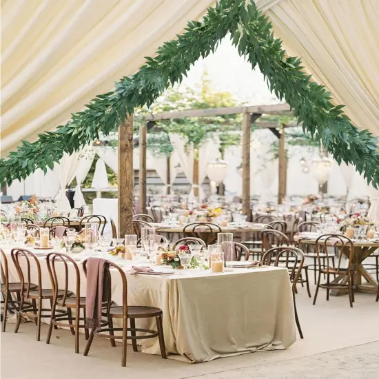 2 Strands Artificial Vines Willows Garland 81" Fake Vine with Silk Green Leaves Faux Hanging Plants Greenery Decoration for Wedding Arch Bedroom Wall Party Apartment Room Decor (Willows) {4}