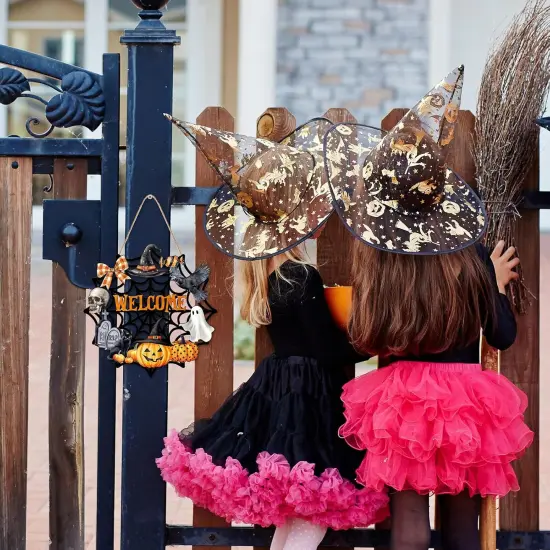 Halloween Front Door Decorations Wooden Wreaths {4}