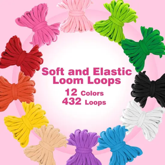 Potholder Loom Kit, 7.3" Weaving Loom Kit with 432 Craft Loops in 12 Colors {2}