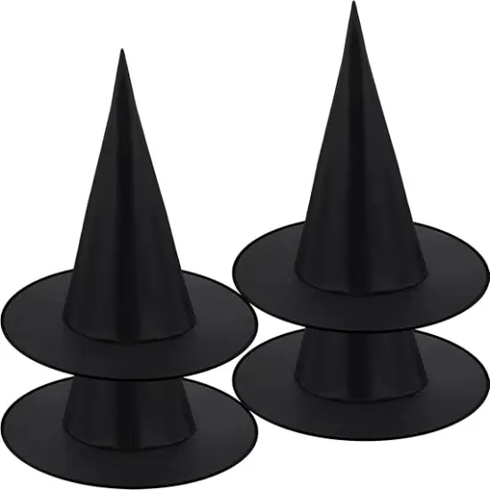 4 Packs Halloween Witch Hats - Black {1}