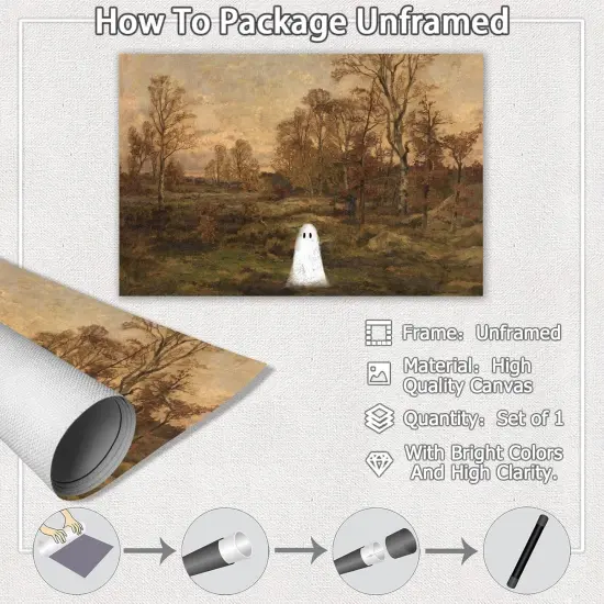 Halloween Canvas Wall Art - 12x16 Inches (Unframed) {4}