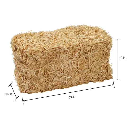 FloraCraft Decorative Natural Straw Bale-9.5"X12"X24" {3}