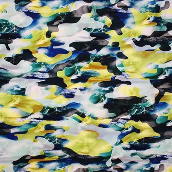 Multi Color Camo Printed Spandex {2}