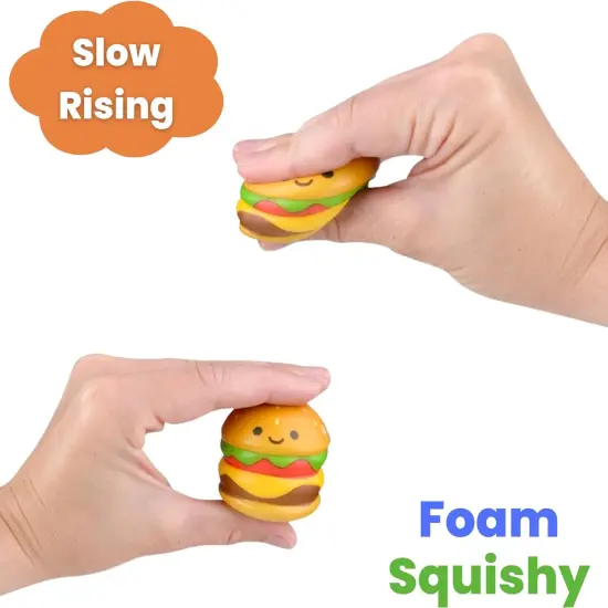 4E's Novelty 24 Pack Fast Food Squishy Toys for Kids Bulk - Slow Rising Individually Wrapped Small Foam Squishies for Classroom & Birthday Party Favors {4}