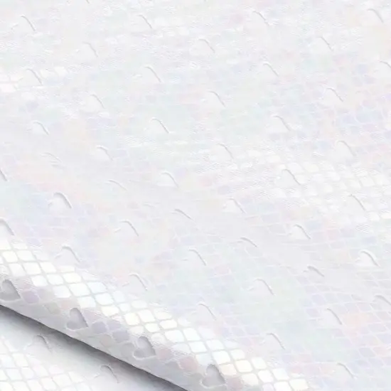 Hearts Wide Open Spandex Fabric Electric Silver {6}