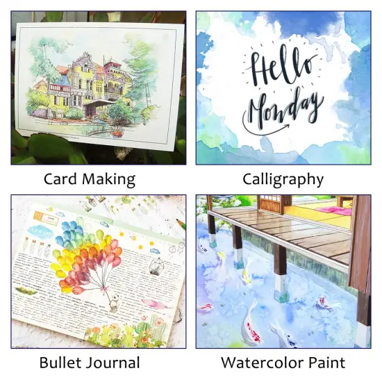 Shuttle Art 43 Pack Watercolor Paint Set, 36 Colors Watercolor Paint Pan Set with 6 Brushes and 1 Watercolor Pad for Beginners, Artists, Kids & Adults Watercolor Painting, Bullet Journal, Calligraphy {3}