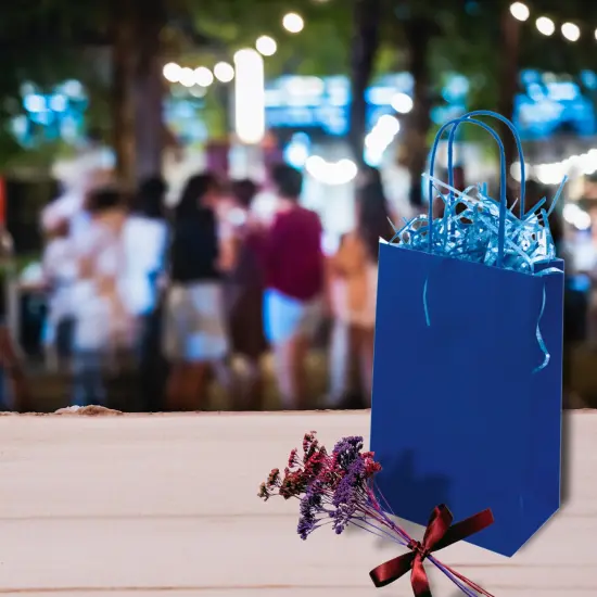 Angels Special Occasions 12 Pack Kraft Bag 8" x 5" - Blue, Yellow, Green & Red Assorted Colors {5}