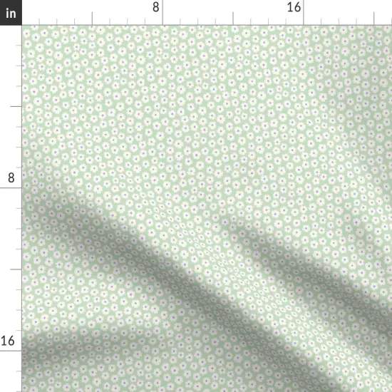Various Fabrics by the Yard or Fat Quarter Ditsy Daisy Flower Mint Green Cute Floral Small Scale Kids Spring Pretty Pastel Custom Printed Fabric by Spoonflower {2}