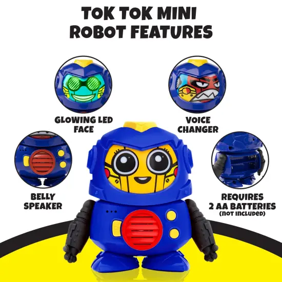 Power Your Fun Tok Tok Mini Voice Changer Robot Toy for Kids - Blue {3}