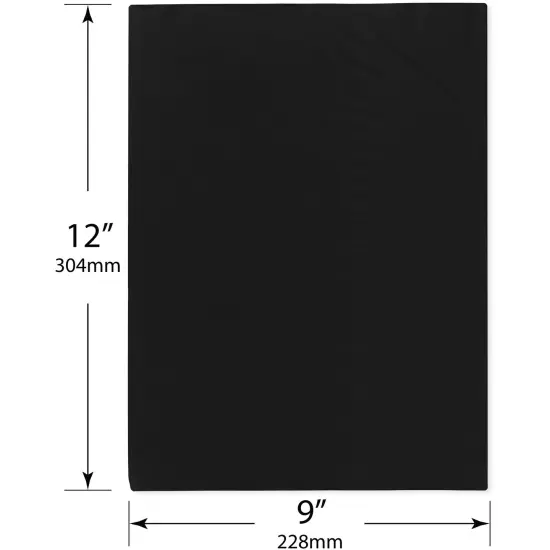 Plymor 9" x 12", Black 2 Mil Flat Open Plastic Poly Bags {3}