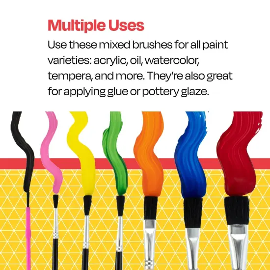 School Smart Intermediate Paint Brush Assortment, Set of 36 {6}