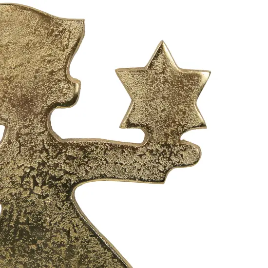 Northlight Angel with Star Metal Christmas Tealight Candle Holder - 12" Gold {6}