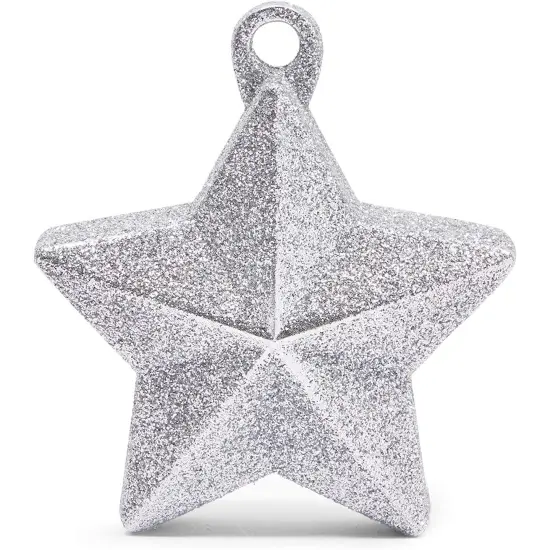 Glitter Star Balloon Weights, Silver Party Decorations, 5.2 oz (3.5(L)&ldquo;X1.75"(W) X 4"(H) inch, 6 Pack) {4}