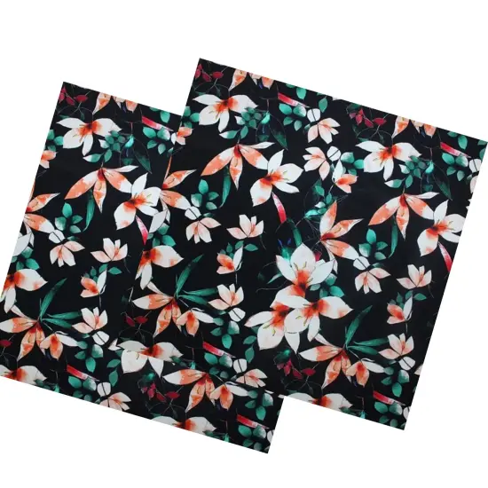 Floral Vines Printed Spandex Fabric {4}