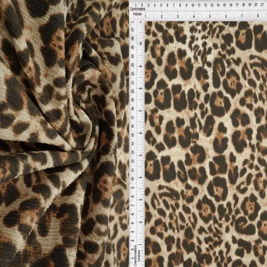 1 Yard Ella Ripple Jersey Animal Print Fabric, 58&Prime; Wide Polyester Spandex Blend CHARCOAL {1}