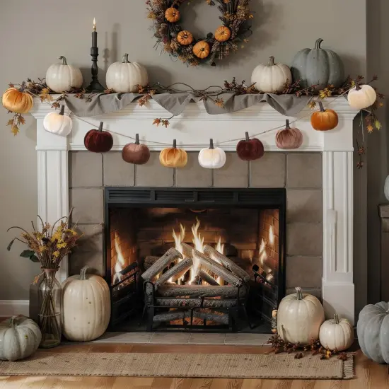 Fall Pumpkins Garland Halloween Faux (Brown Series) {4}