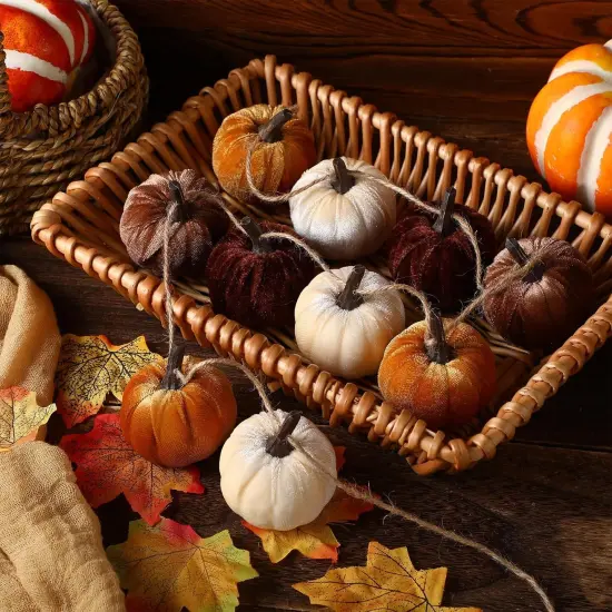 Fall Pumpkins Garland Halloween Faux (Brown Series) {2}