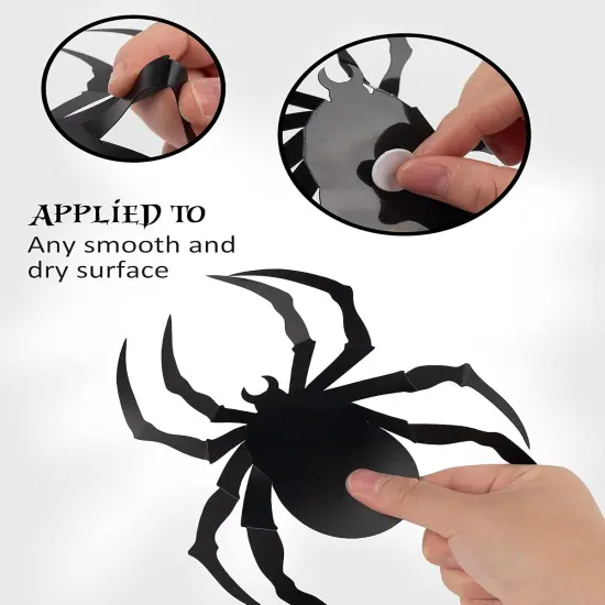 Scary Realistic Black Spider Sticker DIY Windows Wall Decal {4}