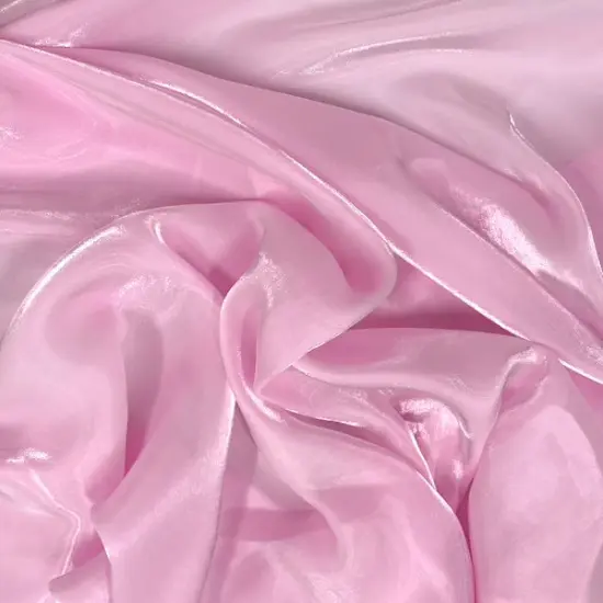 1 Yard Crystalized Reflective Liquid Faux Silk Chiffon Fabric for Bridal Gowns Evening Wear and Decor 59/60 Inches Width Mauve Pink {6}