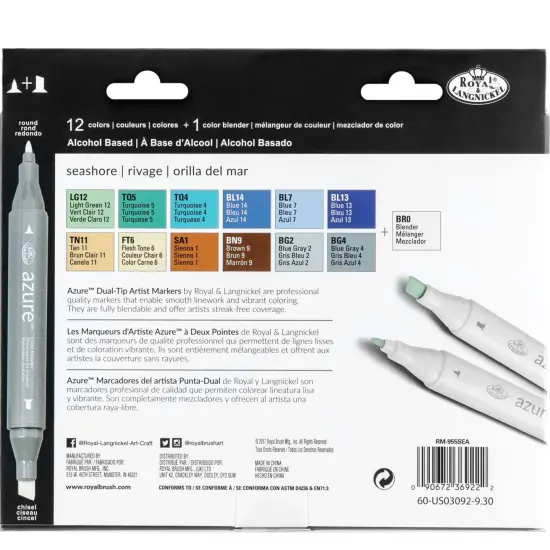 RM-955SEA | Azure&trade; 13pc Seashore Color Marker Set {6}