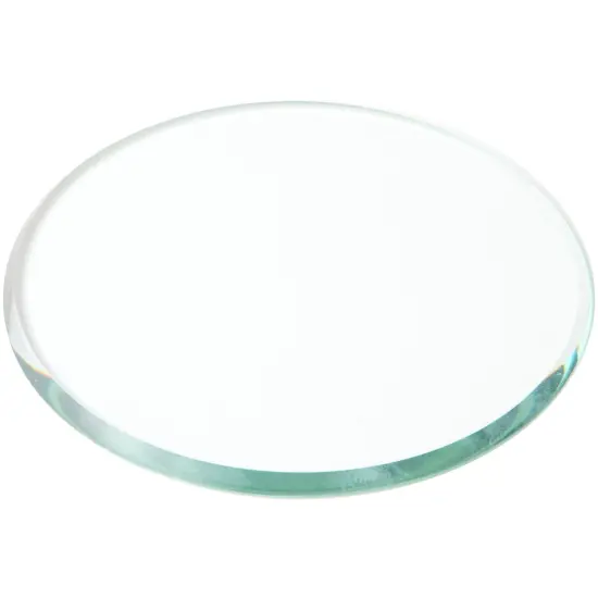 Plymor 3" Round, 3mm Thick Beveled Clear Glass Circle {1}