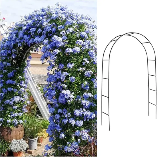 7'8" Adjustable Metal Garden Arch Trellis Plant Support {2}