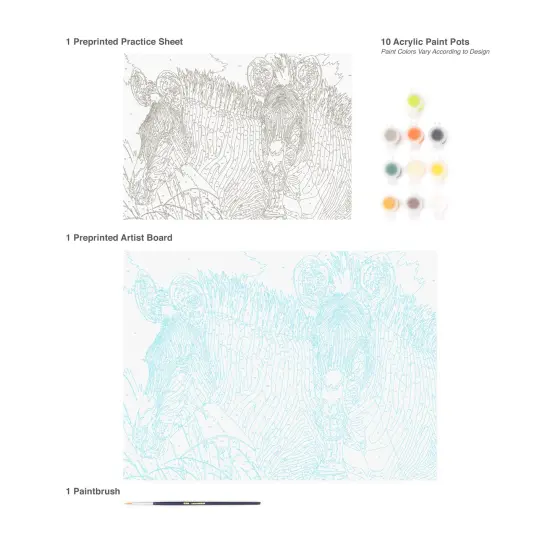 PJL49 | Painting by numbers&trade; 13pc 11.25" x 15.375" Grevy's Zebra Painting Project {3}