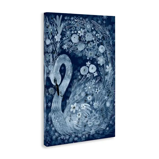 Stupell Industries Swirling Florals Swan Canvas Design by Kay Widdowson {3}