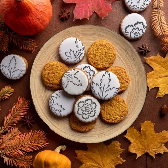 Brush Embroidery Flower Cookie Stencil Set | C790 by Designer Stencils | Cookie Decorating Tools | Baking Stencils for Royal Icing, Airbrush, Dusting Powder | Reusable Plastic Food Grade Stencil for Cookies | Easy to Use & Clean Cookie Stencil {2}