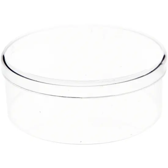 Pioneer Plastics 022C Clear Round Plastic Container, 2.75" W x 1.0625" H {1}