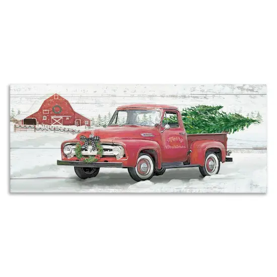 Stupell Industries Christmas Truck on Snowy Farm Canvas Design by Mollie B. {1}