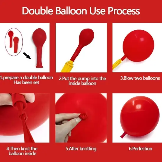 Red Balloons Double Stuffed Dark Red Different Sizes Balloon Garland Arch Kit {3}